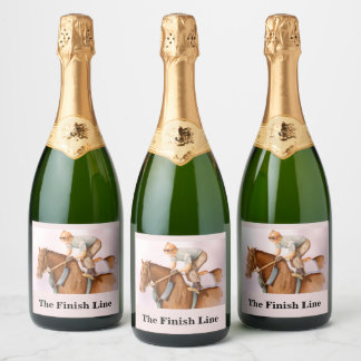 Race Horse and Jockey Sparkling Wine Label