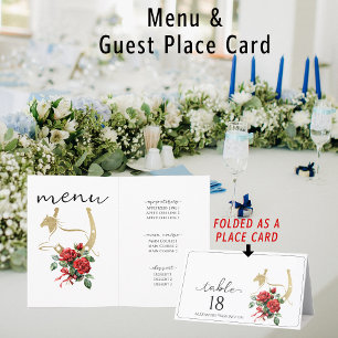 Race Horse Derby Drinks Equestrian Place Card Menu