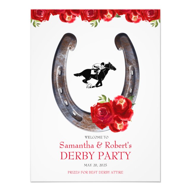  Race Horse Derby Party Welcome Sign (Front)
