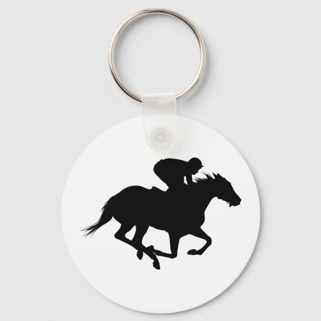 Race Horse Silhouette Keychain (Front)