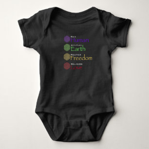 Race: Human Birthplace: Earth Politics: Freedom Re Baby Bodysuit
