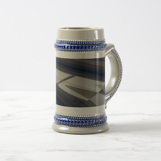 Race on blue grey track beer stein (Front Right)