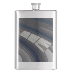 Race on blue grey track hip flask