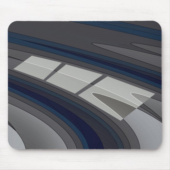 Race on blue grey track mouse pad (Front)