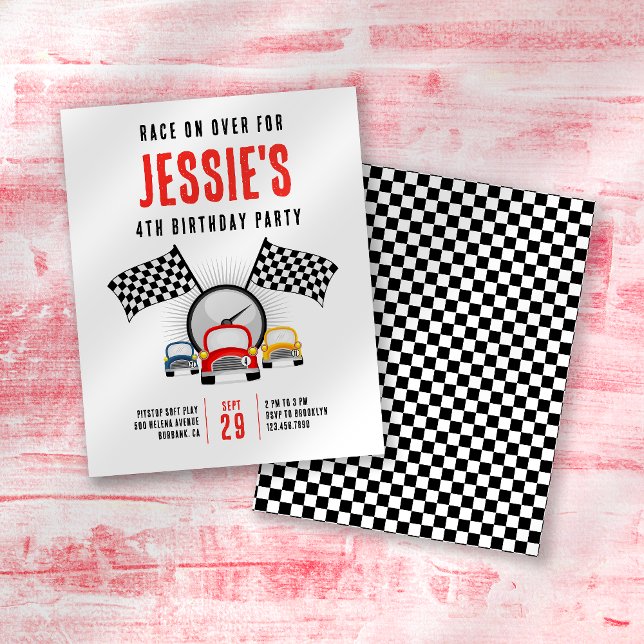 Race on Over Car Birthday Party Invitation (Creator Uploaded)