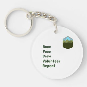 Race Pace Crew Volunteer Repeat Keychain