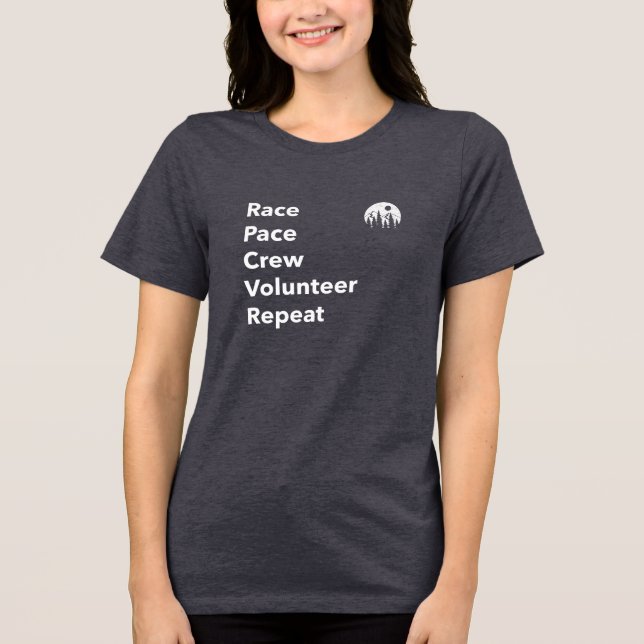 Race Pace Crew Volunteer Repeat Tri-Blend Shirt (Front)