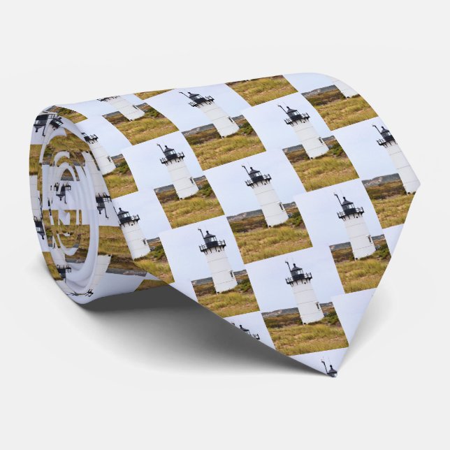 Race Point Lighthouse, Massachusetts Mens Tie (Rolled)
