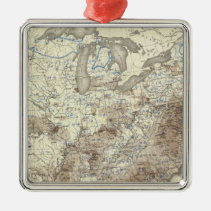 Race Population Density 1870 Metal Ornament
