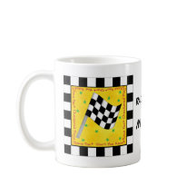 Race Time Name Personalized Chequered Flag