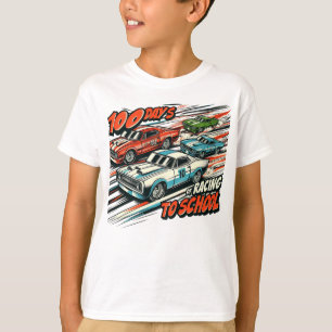 Race to 100 Days Of Racing To School Racing T-Shirt