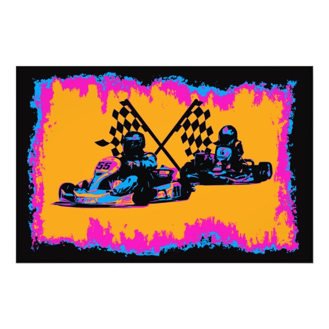 Race to the Finish - Go Kart Racers  Photo Print (Front)