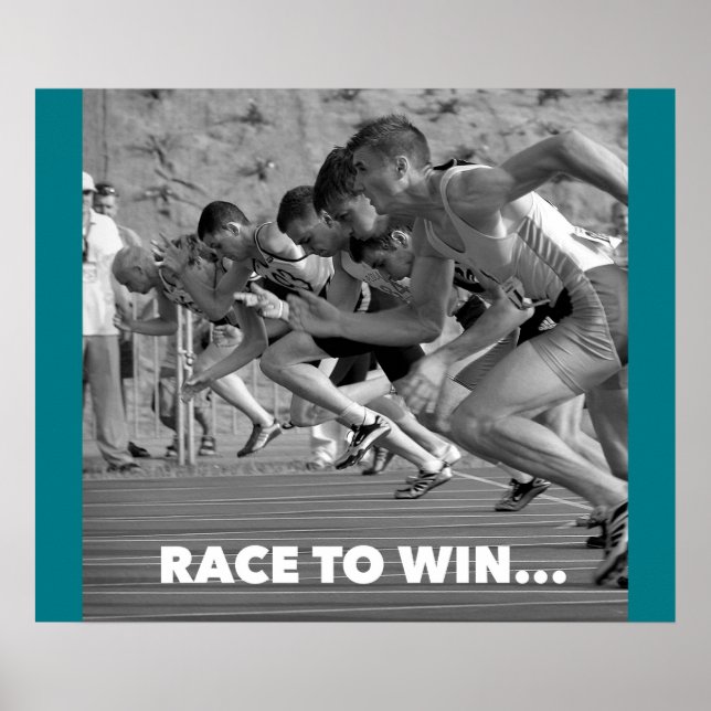 Race to Win - Motivational Running Poster (Front)