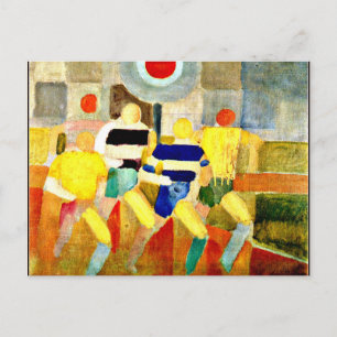 Race Walkers, colourful Cubist artwork Postcard