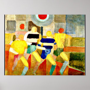 Race Walkers, colourful Cubist artwork Poster