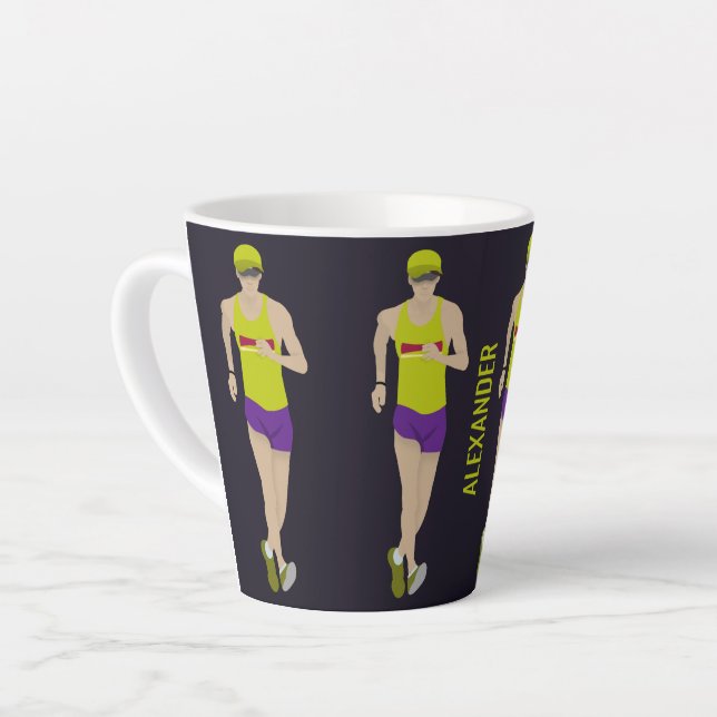 Race Walking Latte Mug (Left Angle)