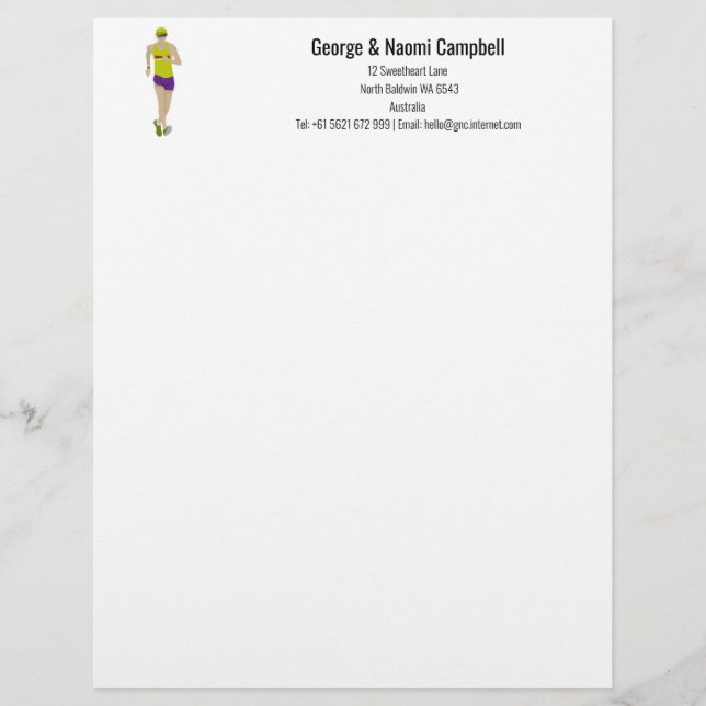 Race Walking Letterhead (Front)