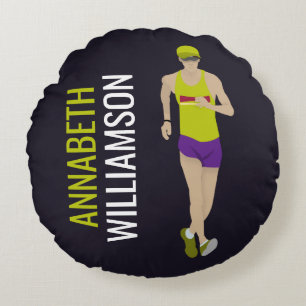 Race Walking Round Pillow