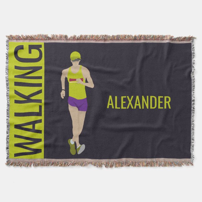 Race Walking Throw Blanket (Front)