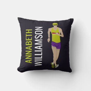 Race Walking Throw Pillow
