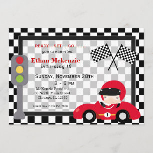 Racecar birthday invitation