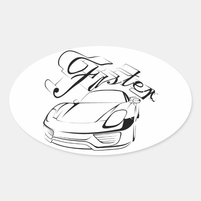 Racecar in tribals oval sticker (Front)