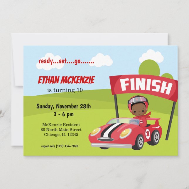 Racecar Party boy ideas Invitation (Front)