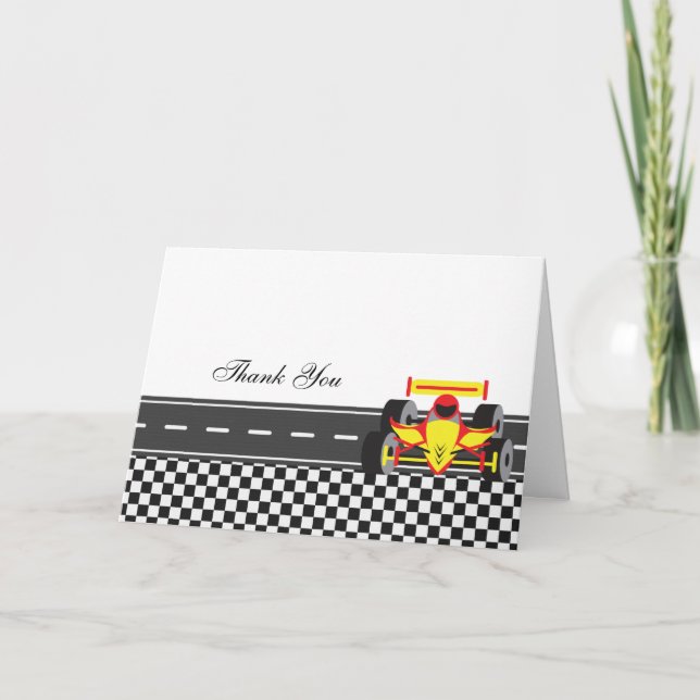 Racecar Thank You Card (Front)