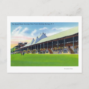 Racegrounds View of the Grand Stand at Track Postcard