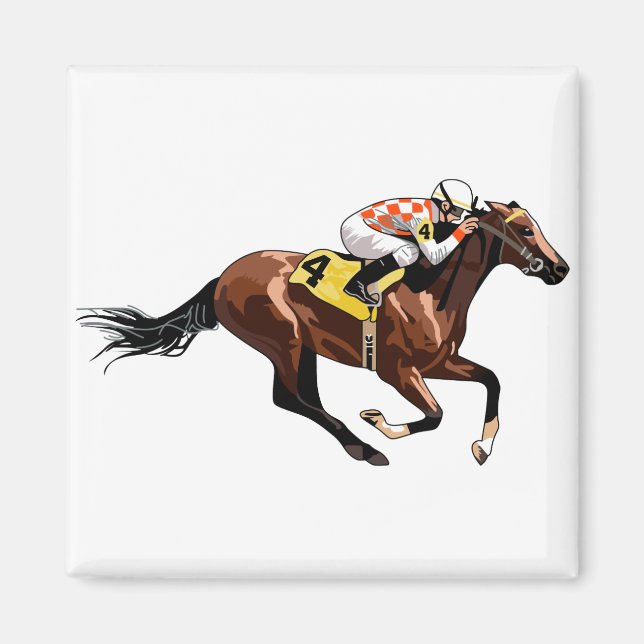 Racehorse and Jockey Magnet (Front)