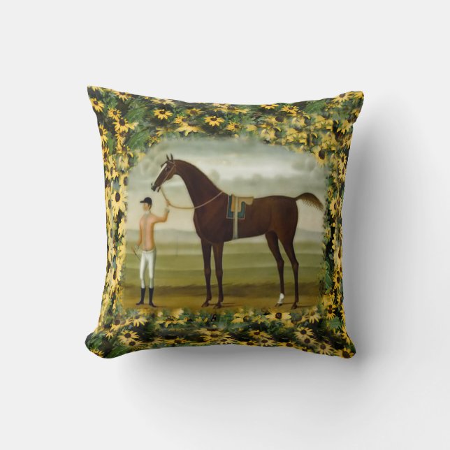racehorse and jockey pillow (Front)