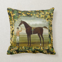 racehorse and jockey pillow