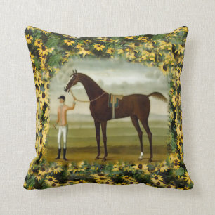 racehorse and jockey pillow