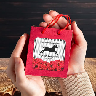 Racehorse and Red Roses Derby Bridal Shower Square Sticker