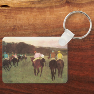 Racehorses at Longchamp by Edgar Degas Keychain