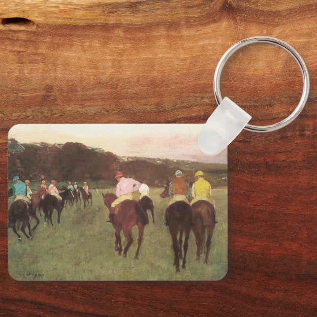 Racehorses at Longchamp by Edgar Degas Keychain (Front)