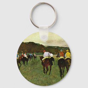 Racehorses In Longchamp By Edgar Degas Keychain