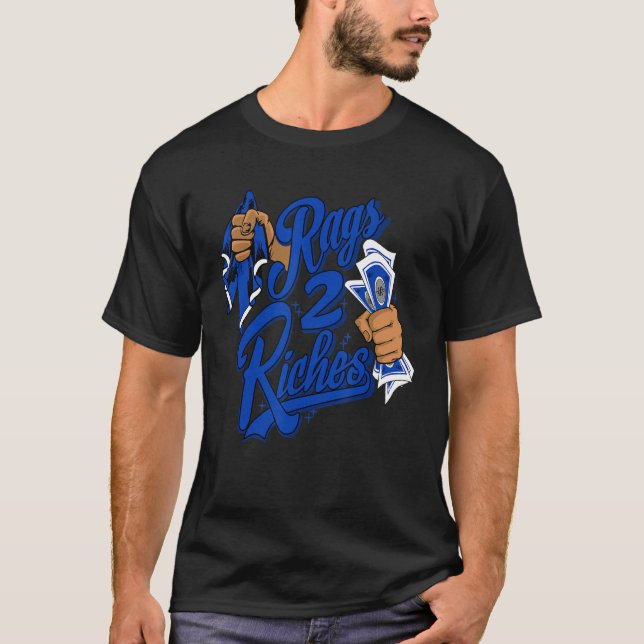 Racer Blue 5s Tee To Matching Rags 2 Riches 5 Race (Front)