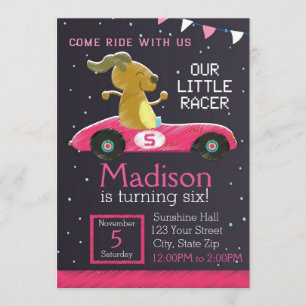 Racer Car Invitation (girl)