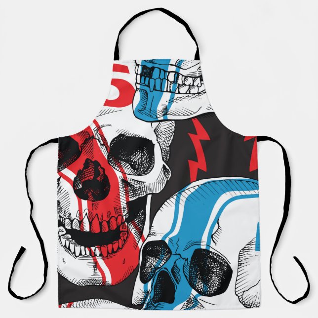 Racer Skull: Vintage Seamless Rebellion. Apron (Front)