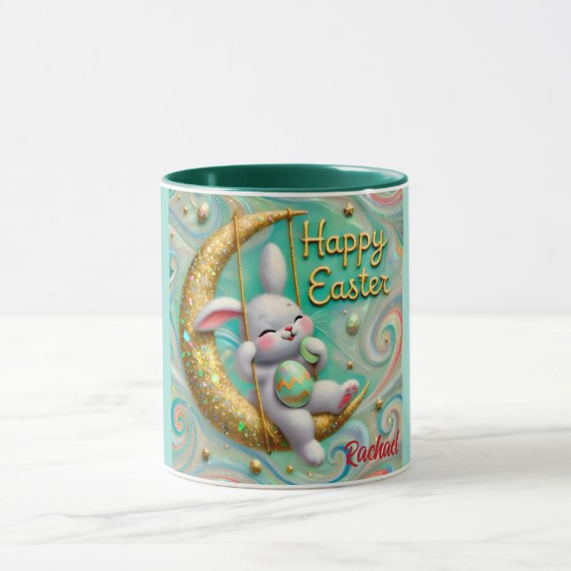 RACHAEL~ Lapin MOON ~ HAPPY EASTER ~ Mug (Centre)