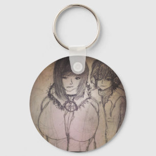 Racheal big bosom manga anime girl keychain