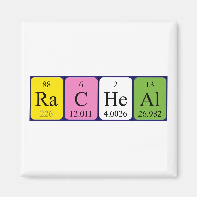 Racheal periodic table name magnet (Front)