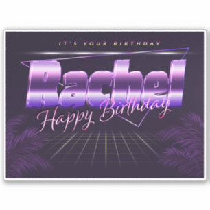 Rachel Name Vorname lila retro Sticker Geburtstag