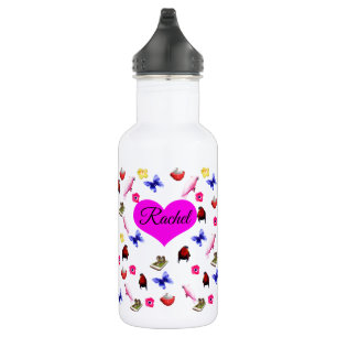 Rachel, Name, With Bunnies, Parrots Pattern, 532 Ml Water Bottle
