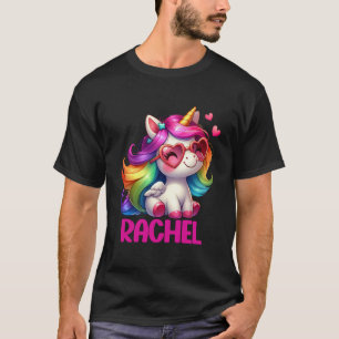 Rachel Personalized Name Colourful Unicorn Women G T-Shirt