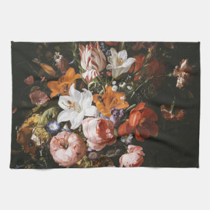 Rachel Ruysch - Flowers In A Glass Vase Kitchen Towel
