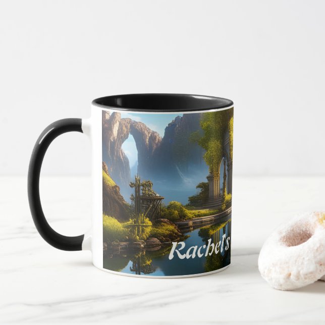 Rachel's Morning Tea Personalized Customizable Mug (With Donut)