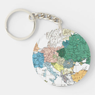 Racial Map of Europe Keychain