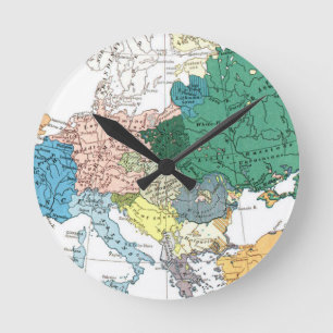 Racial Map of Europe Round Clock